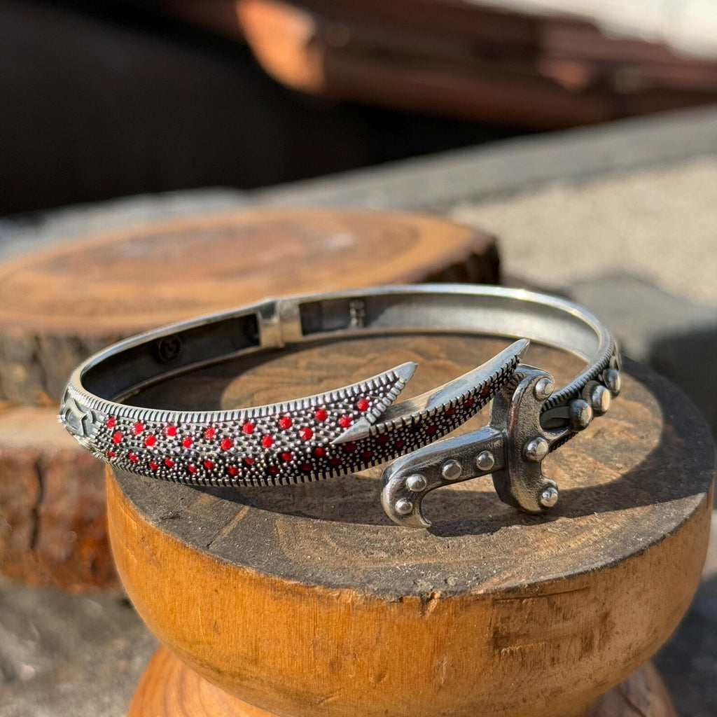 Mens Ruby Stone Zulfiqar Bracelet