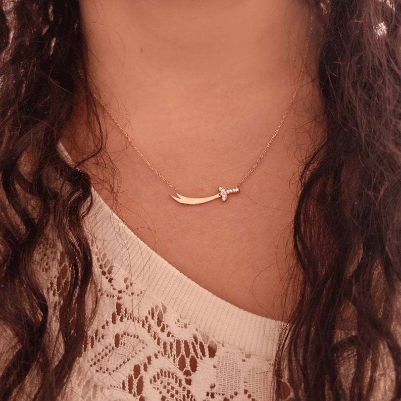 Silver The Sword of Wisdom Zulfiqar Necklace