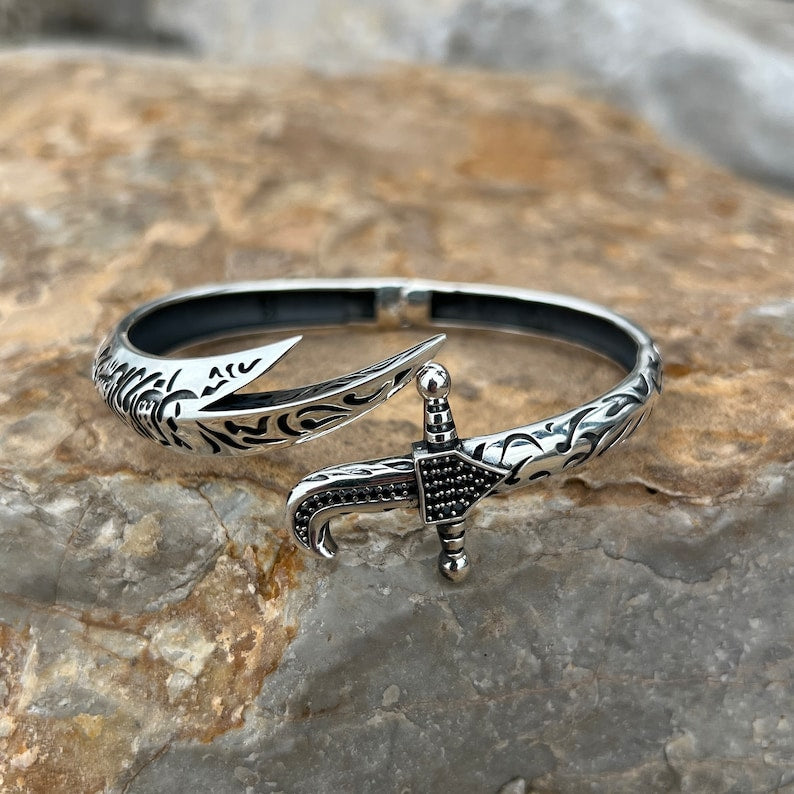 Silver Sword Bracelet , Mens Zulfiqar Bracelet