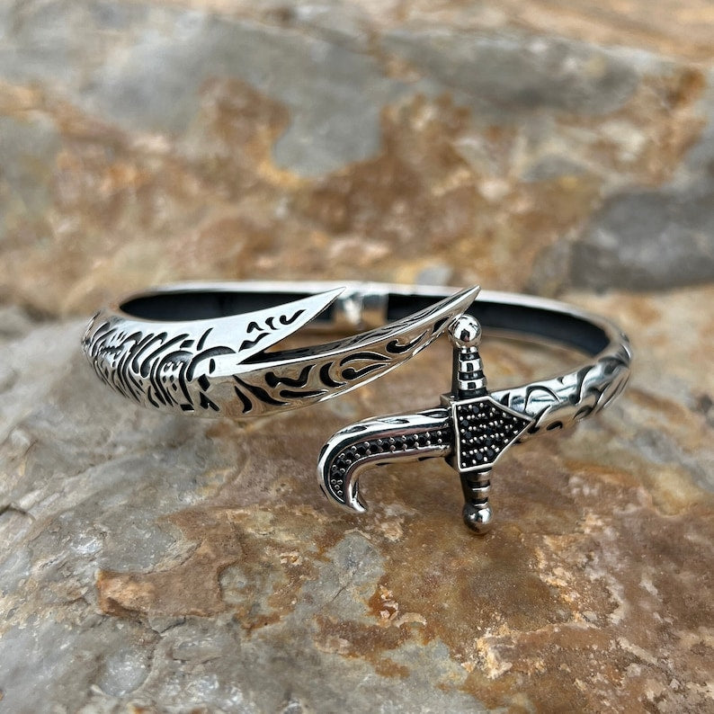 Silver Sword Bracelet , Mens Zulfiqar Bracelet