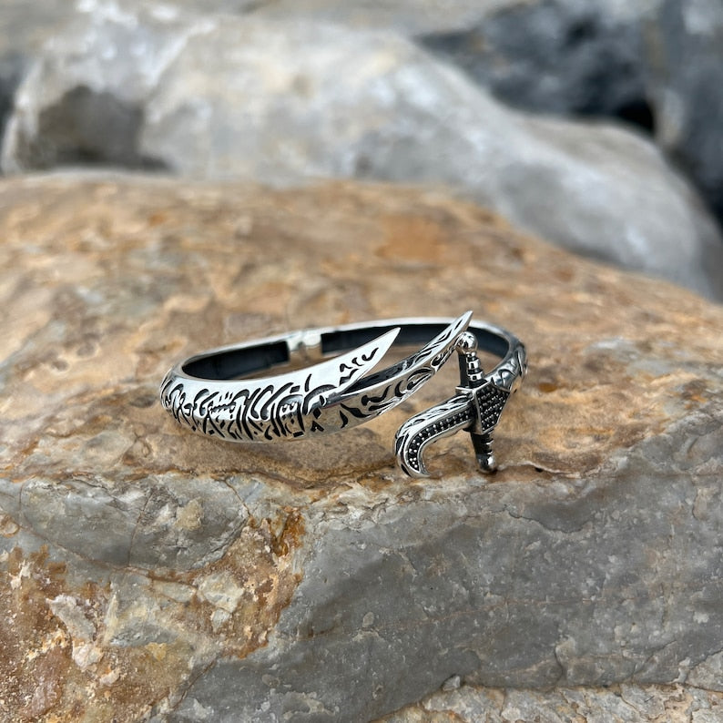 Silver Sword Bracelet , Mens Zulfiqar Bracelet