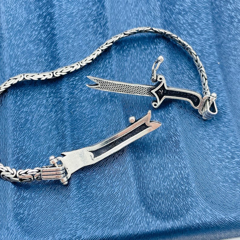 Zulfiqar Flat King's Chain Sterling Silver Bracelet